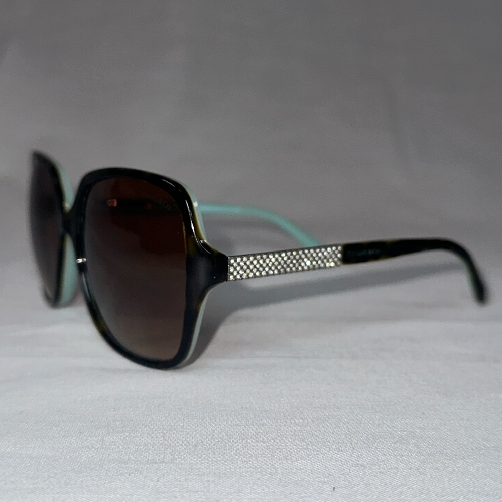 Tiffany and Co Havana Oversized Sqaure Tortoiseshell Sunglasses Tiffany Blue - Picture 4 of 16